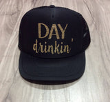 Day Drinkin' Trucker Hat Brunch River Lake Summer Trucker Hat Women's Trucker Hat Glitter Drinking Alcohol Party Hat