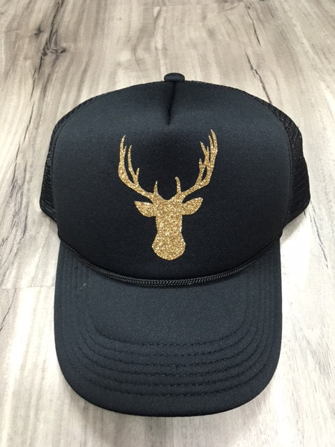 Glitter Deer Head Trucker Hat