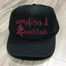 Load image into Gallery viewer, Campfires and Cocktails Trucker Hat