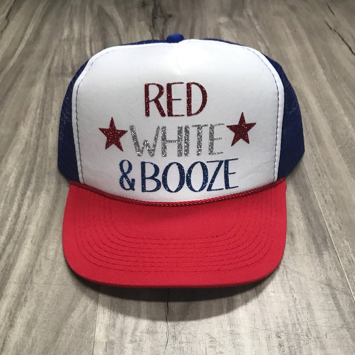 Red White And Booze Trucker Hat