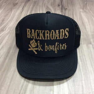 Backroads And Bonfires Trucker Hat
