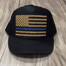 Load image into Gallery viewer, Thin Blue Line Police Trucker Hat