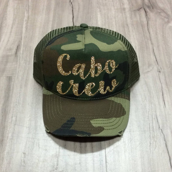 Cabo Crew Camo Distressed Trucker Hat