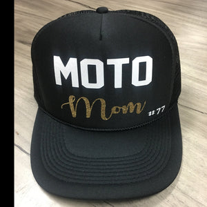 Moto Mom Custom Numbers Trucker Hat
