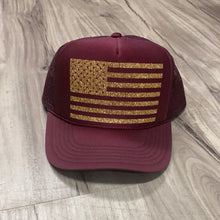 Load image into Gallery viewer, American Flag Glitter Trucker Hat