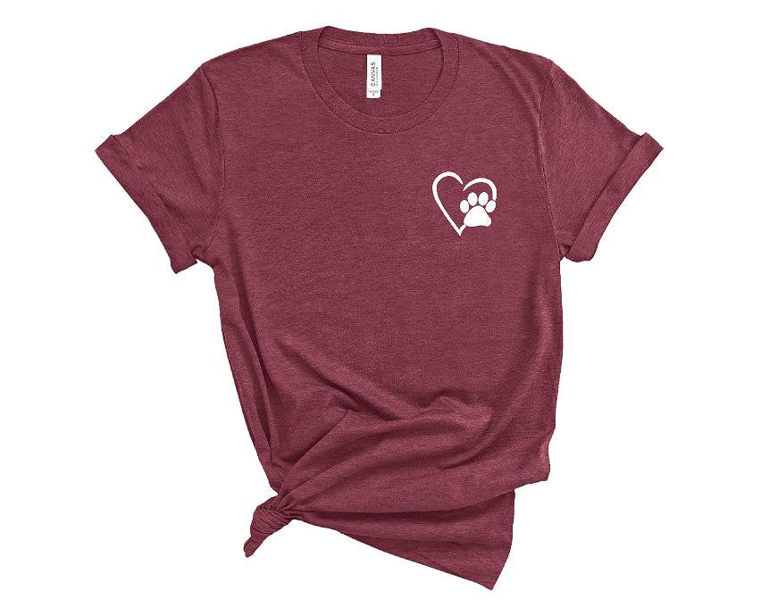 Paw Heart Print Unisex T-Shirt