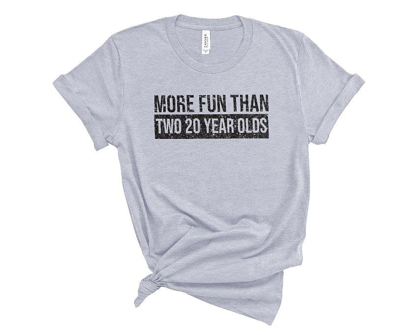 More Fun Than Two 20 Year 40 Funny 40th Birthday Party Humor Long Sleeve  T-Shirt
